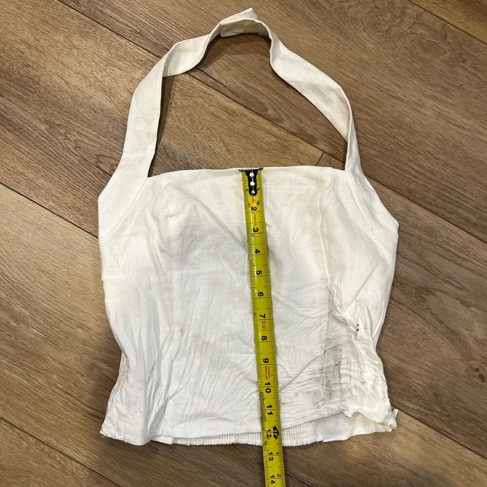 ARITZIA Women's Wilfred Whisper Linen Halter Top Size S In White - Picture 10 of 15